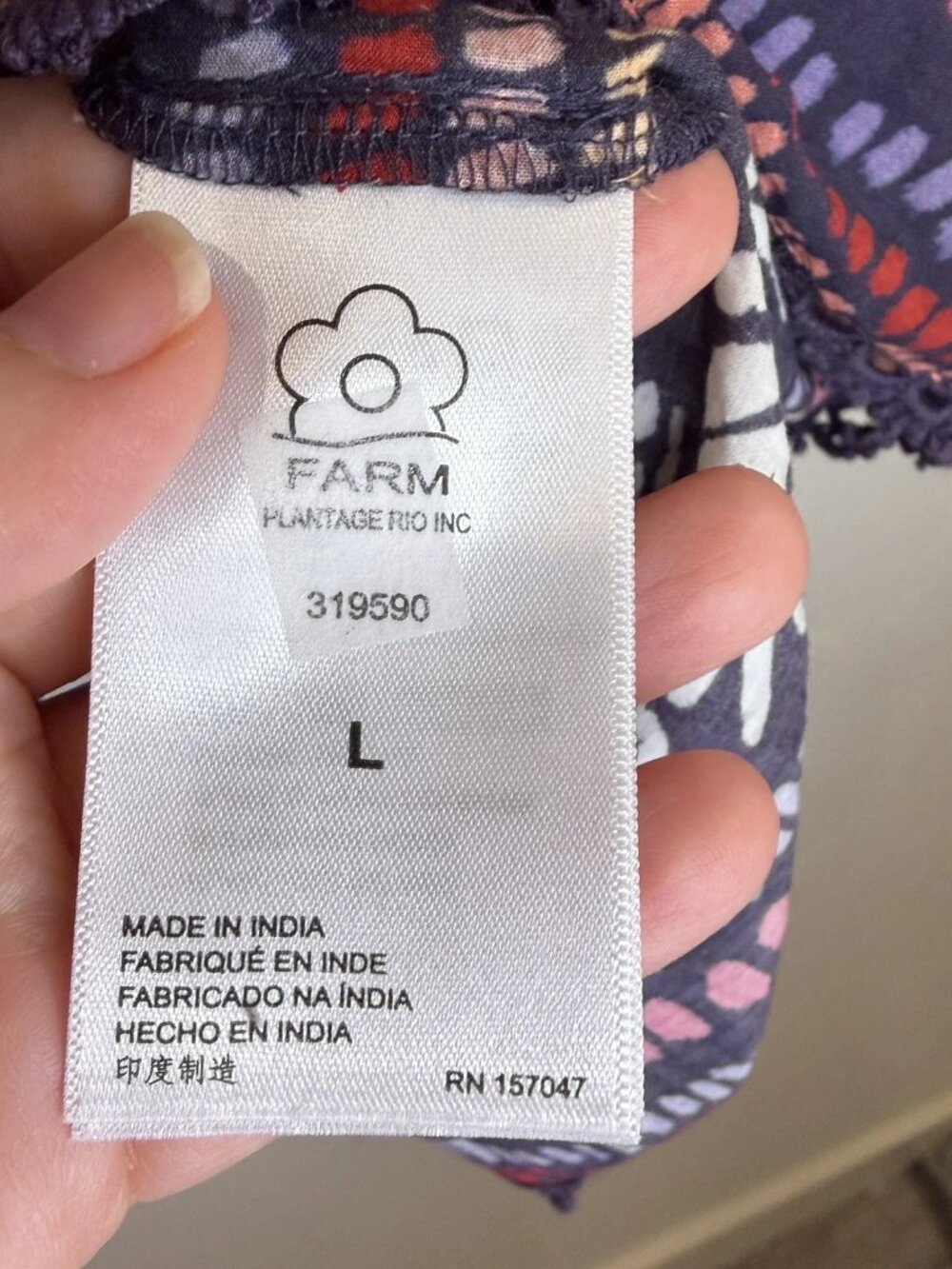 FARM RIO Wild Night Lavender Smocked Ruffled Floral Print Mini Skirt Sz L Boho - Picture 11 of 14
